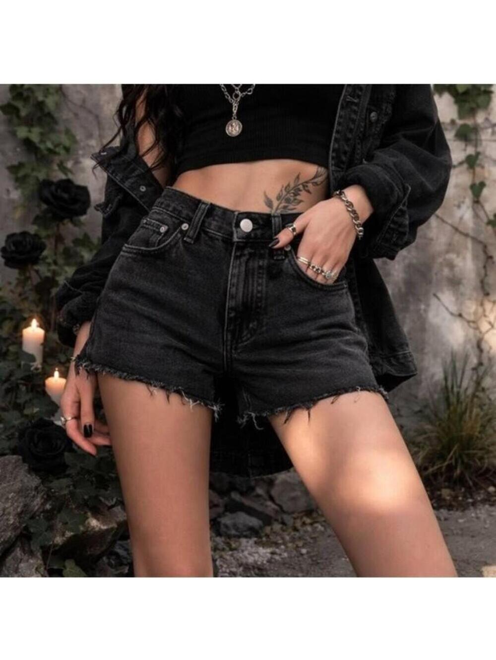 Madewell high rise cut off size 24 faded distressed goth grunge
